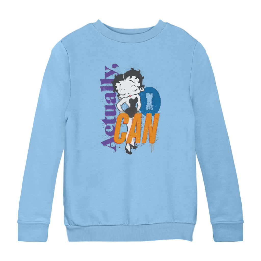 Betty Boop Actually, I Can Spray Paint Stencil Style Kids Sweatshirt