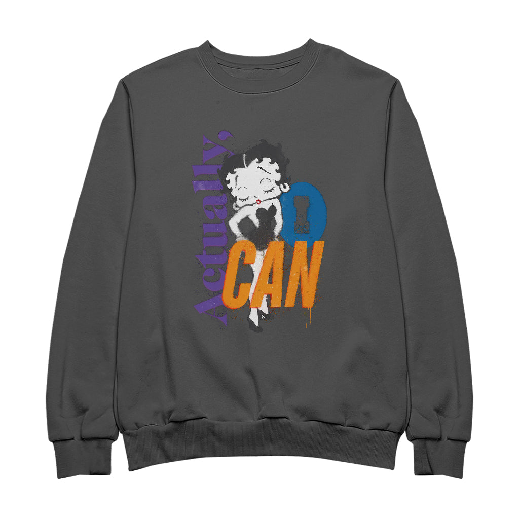 Betty Boop Actually, I Can Spray Paint Stencil Style Women's Sweatshirt