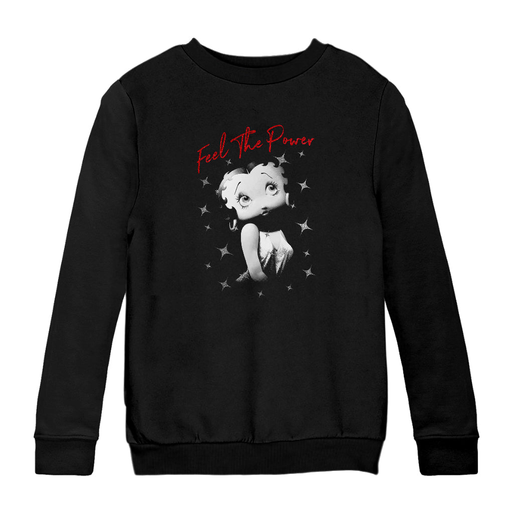Betty Boop Pin-Up Feel The Power Kids Sweatshirt