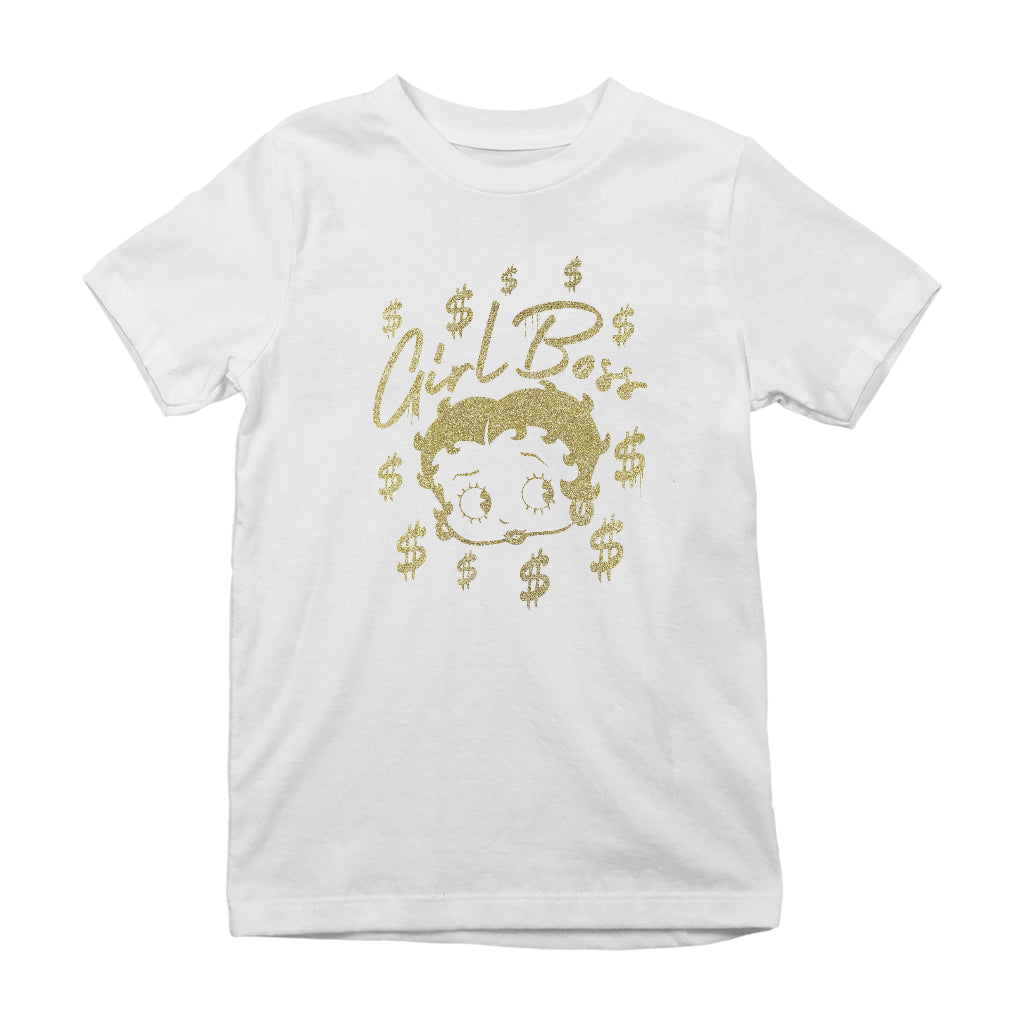 Betty Boop Girl Boss Dollar Signs Kids T-Shirt