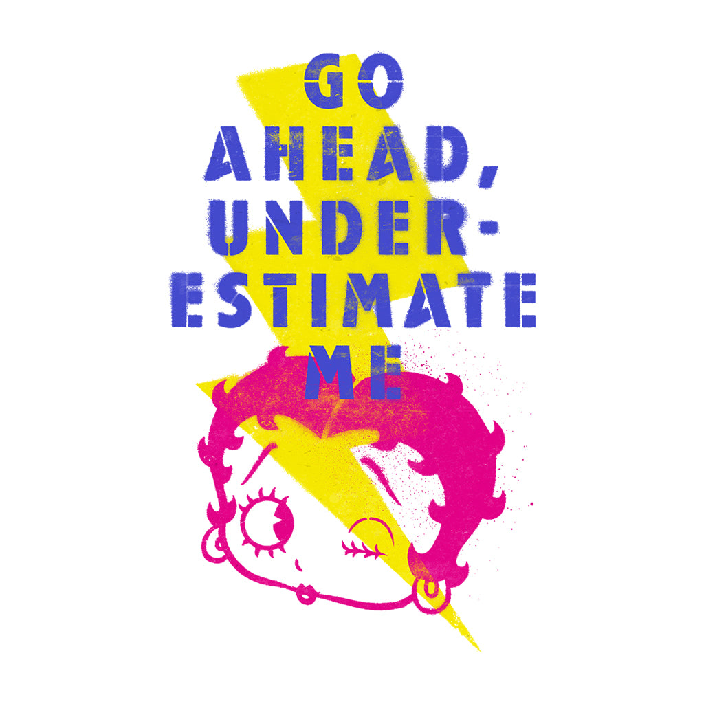 Betty Boop Go Ahead, Underestimate Me Lightning Bolt Art Kids T-Shirt