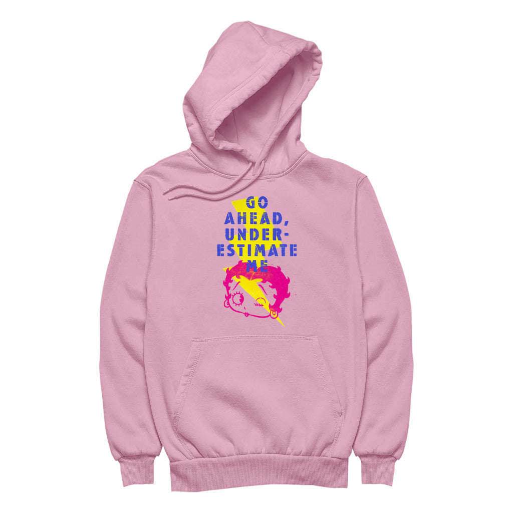 Betty Boop Go Ahead, Underestimate Me Lightning Bolt Art Women's Hooded Sweatshirt