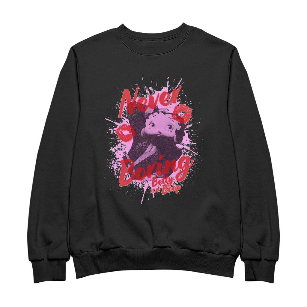 Betty Boop Pin-Up Never Boring XOXO Women's Sweatshirt