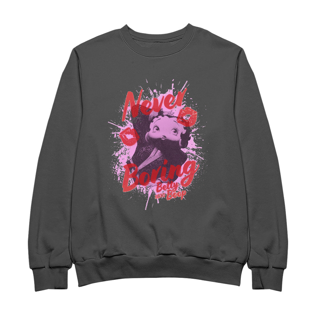 Betty Boop Pin-Up Never Boring XOXO Women's Sweatshirt