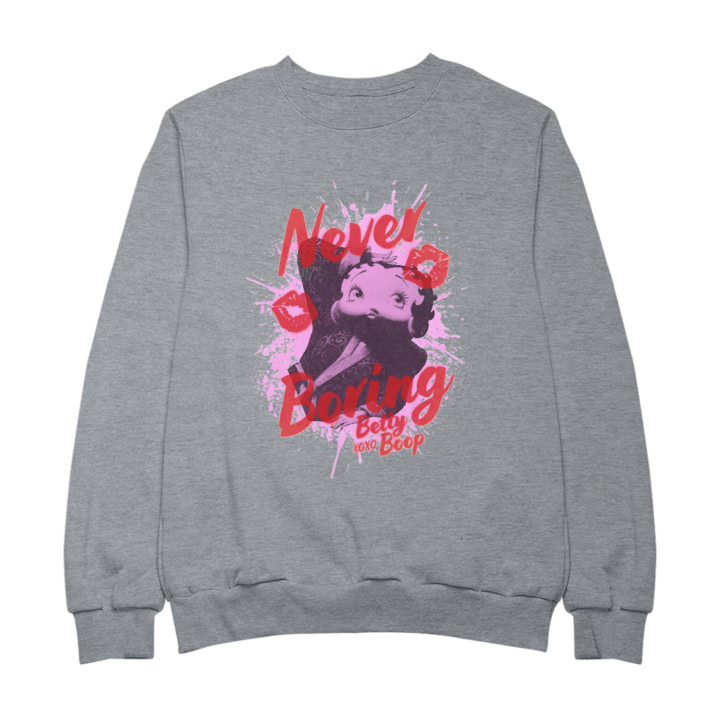 Betty Boop Pin-Up Never Boring XOXO Women's Sweatshirt