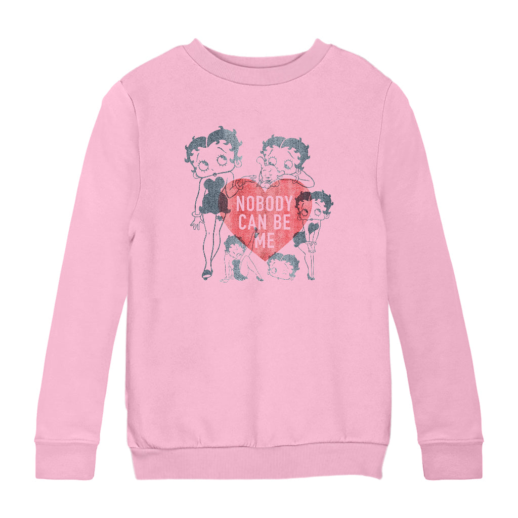 Betty Boop Heart Nobody Can Be Me Kids Sweatshirt