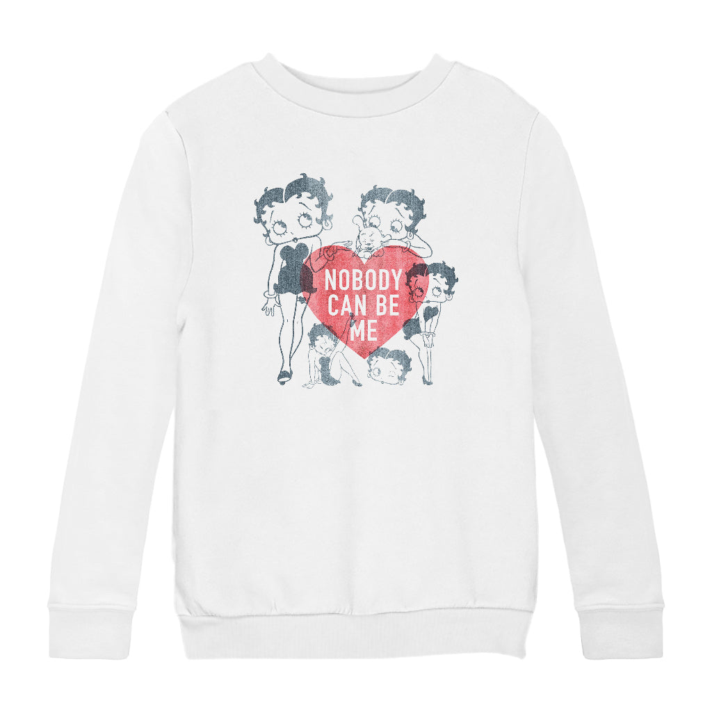 Betty Boop Heart Nobody Can Be Me Kids Sweatshirt