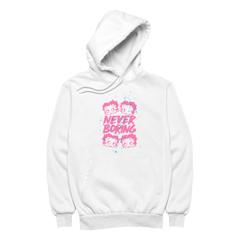 Betty Boop Pink Never Boring Men's Hooded Sweatshirt