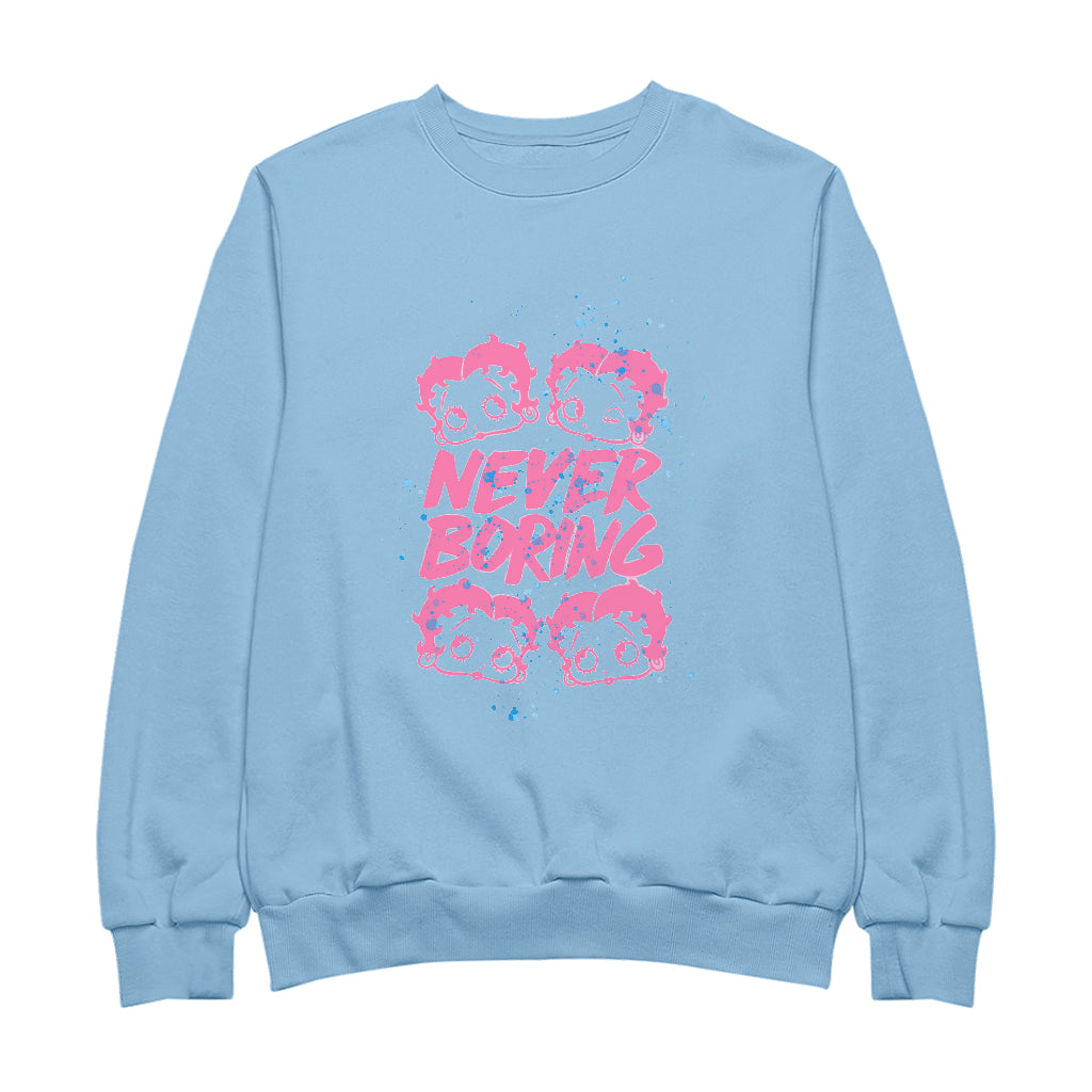 Betty Boop Pink Never Boring Women's Sweatshirt