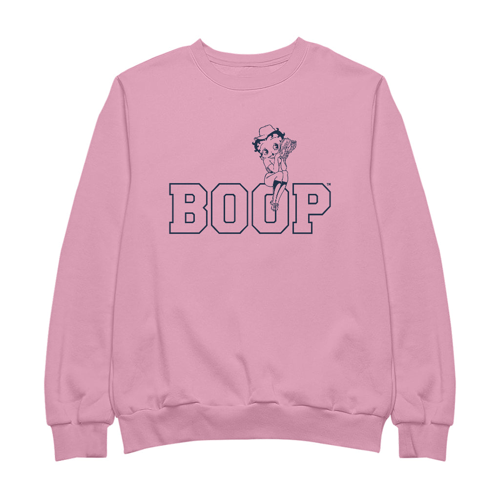 Betty Boop Baseball Catcher's Mitt Women's Sweatshirt