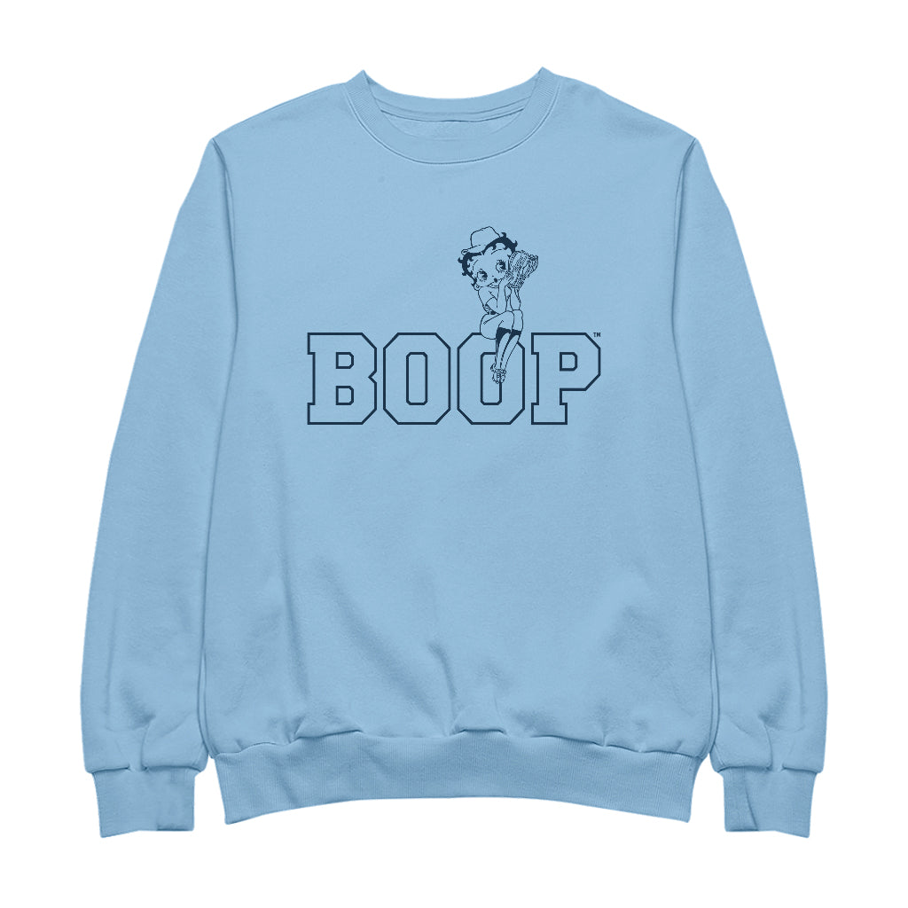 Betty Boop Baseball Catcher's Mitt Women's Sweatshirt