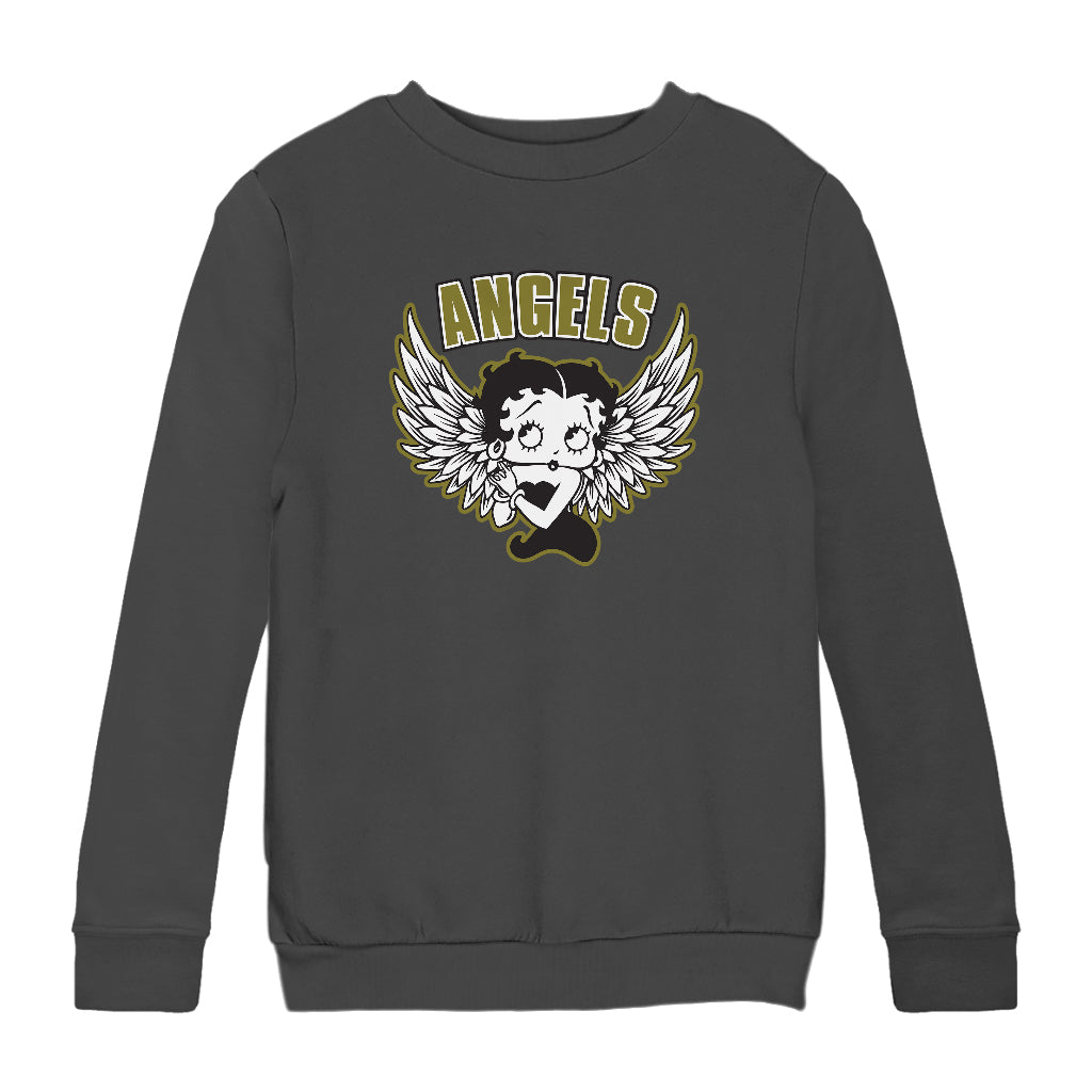 Betty Boop Angels Wings Kids Sweatshirt