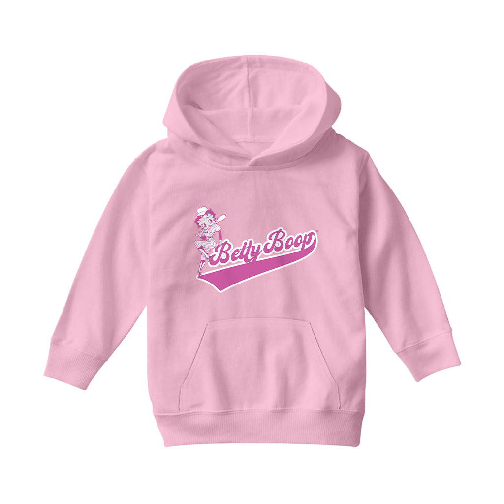 Betty Boop Baseball College Sports Kids Hooded Sweatshirt