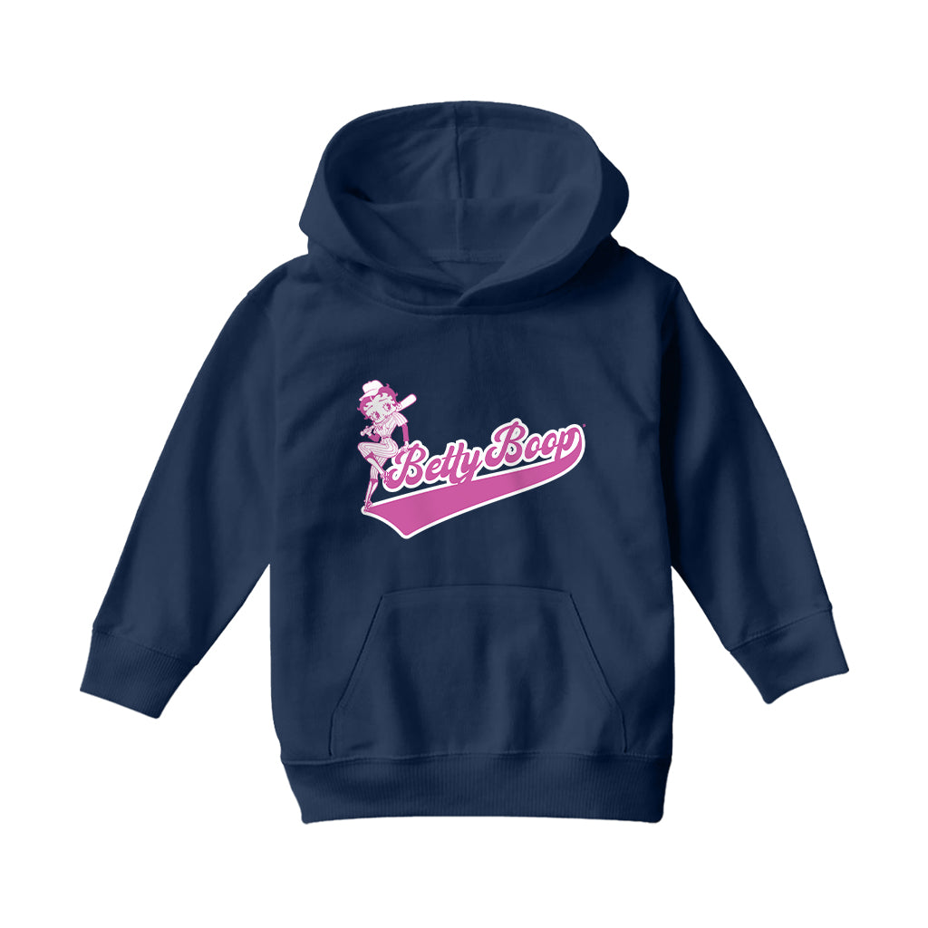 Betty Boop Baseball College Sports Kids Hooded Sweatshirt