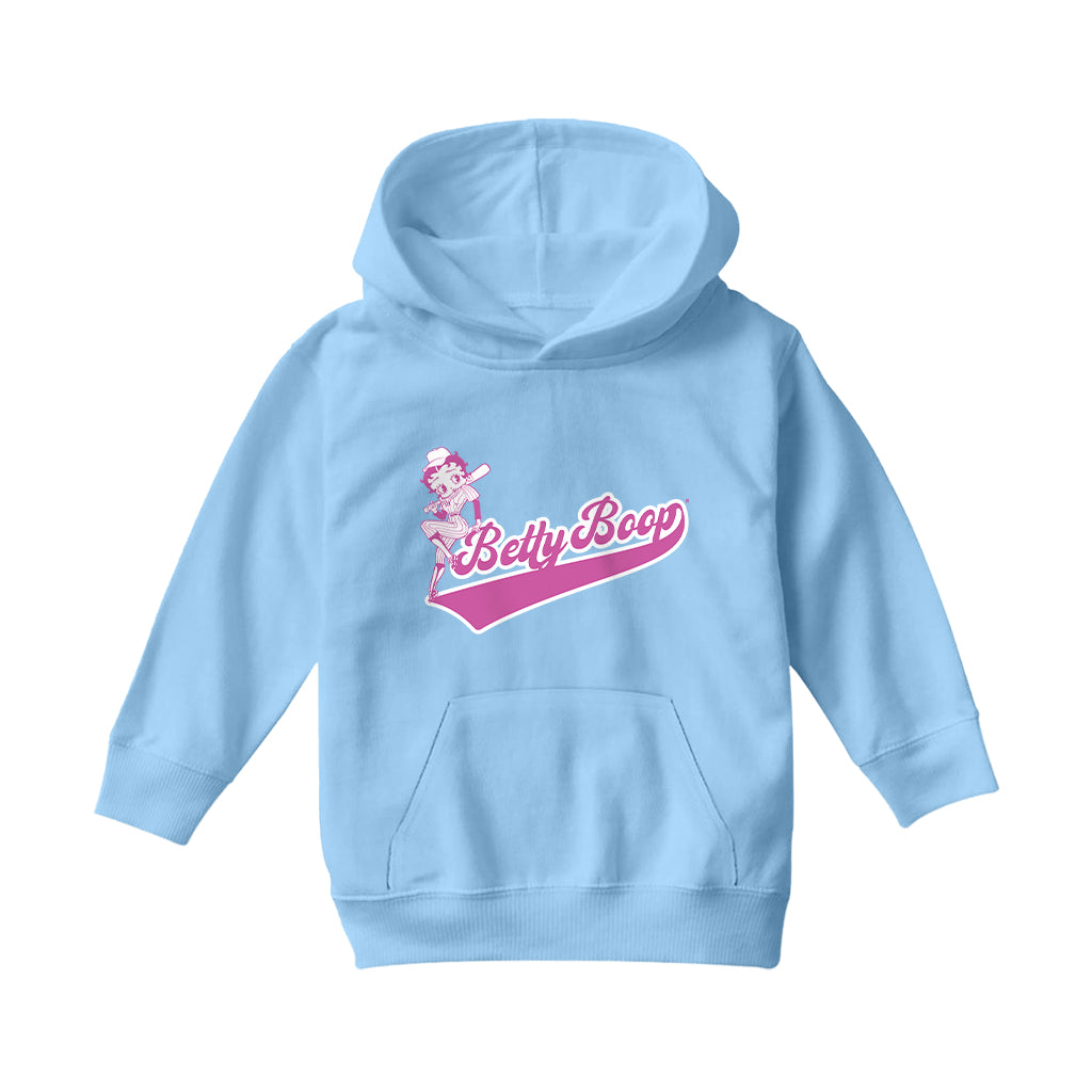Betty Boop Baseball College Sports Kids Hooded Sweatshirt