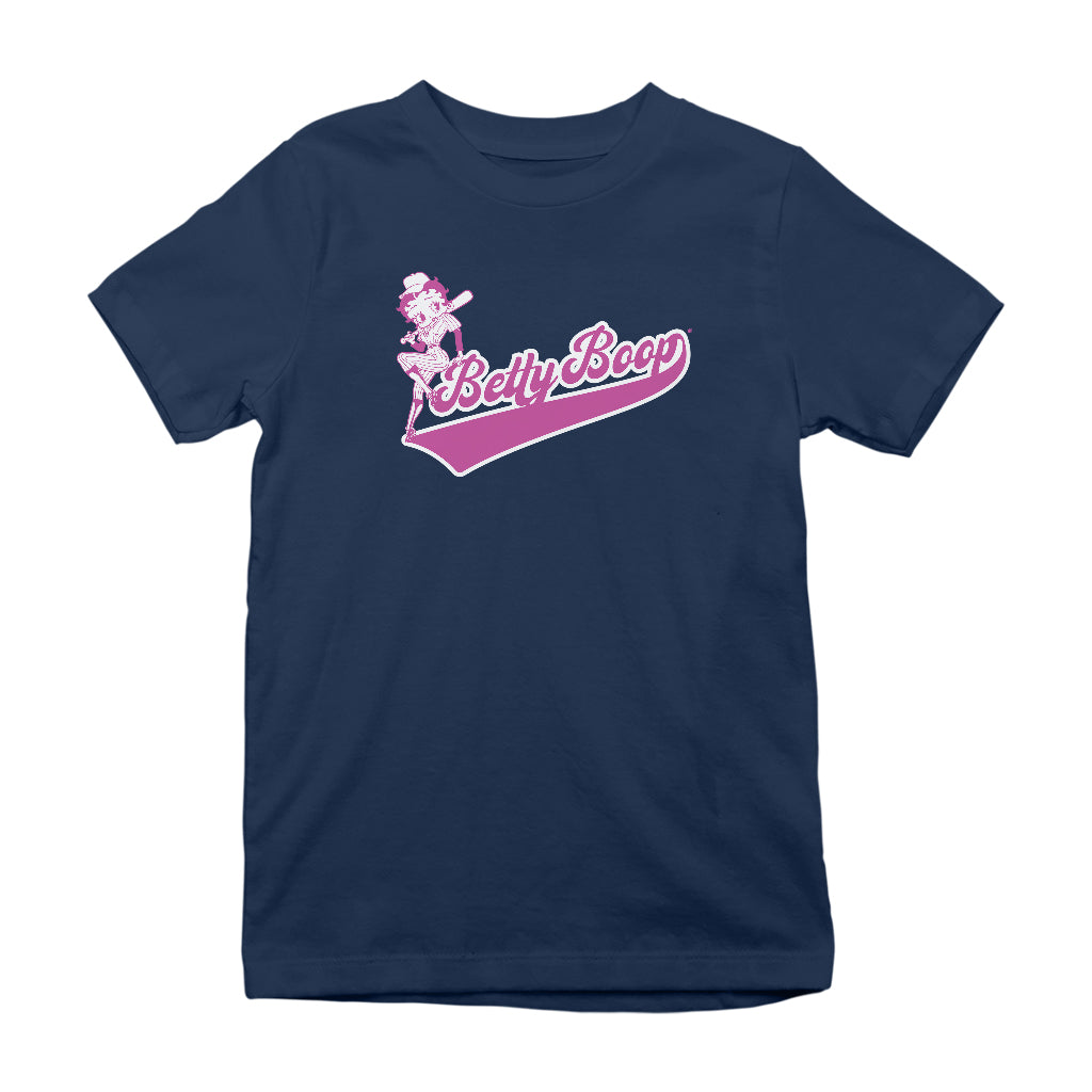 Betty Boop Baseball College Sports Kids T-Shirt