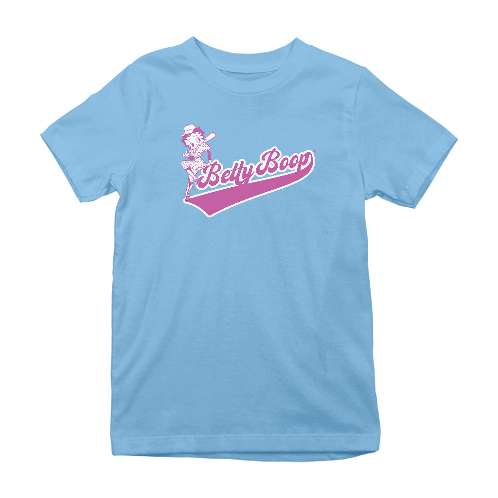 Betty Boop Baseball College Sports Kids T-Shirt
