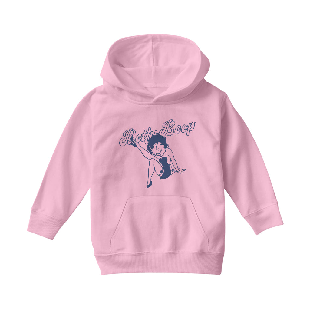 Betty Boop Pin-Up Classic Leg Kick Pose Kids Hooded Sweatshirt