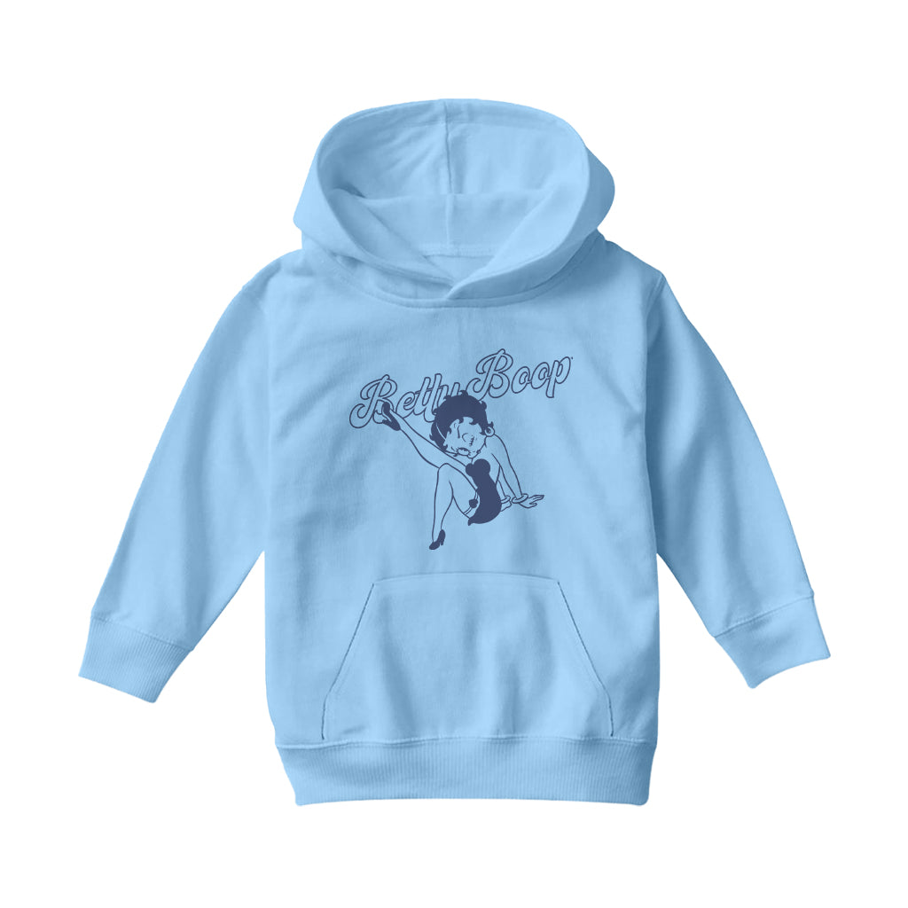 Betty Boop Pin-Up Classic Leg Kick Pose Kids Hooded Sweatshirt