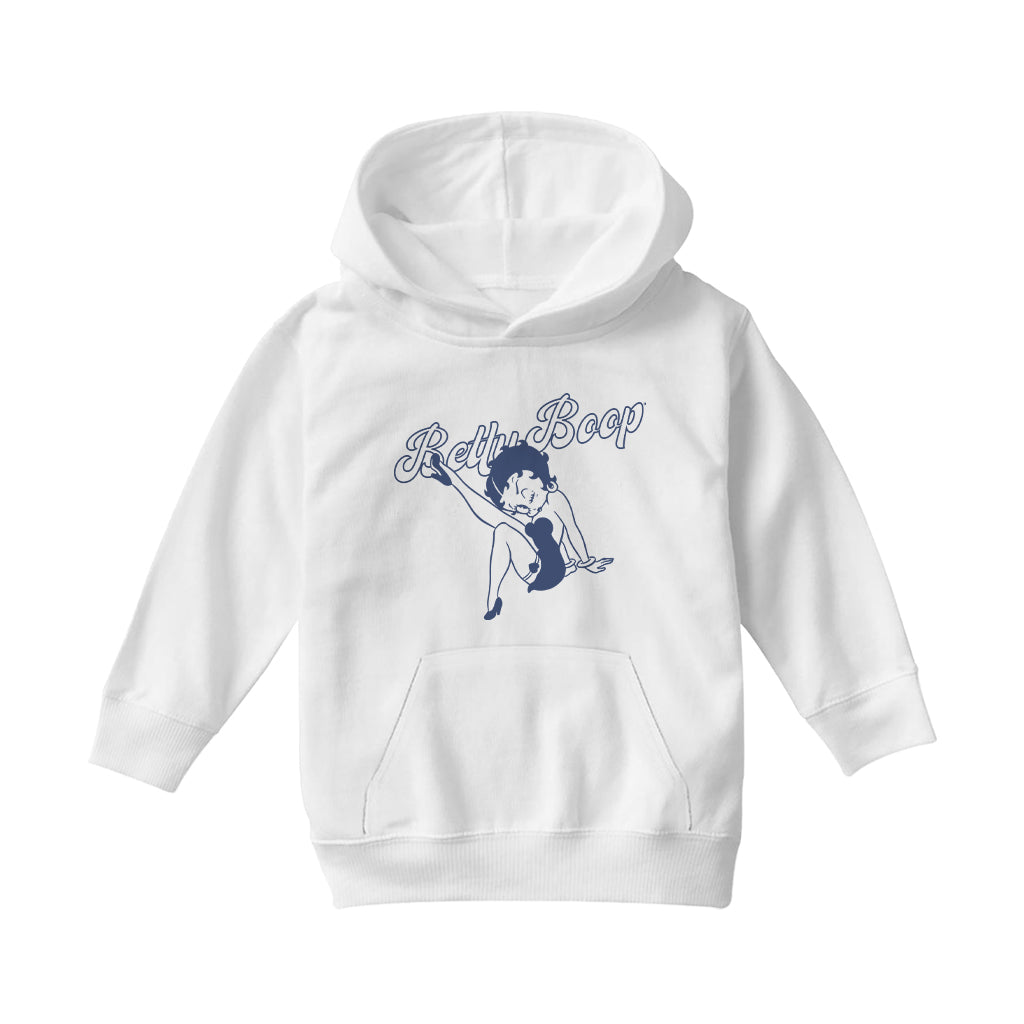 Betty Boop Pin-Up Classic Leg Kick Pose Kids Hooded Sweatshirt
