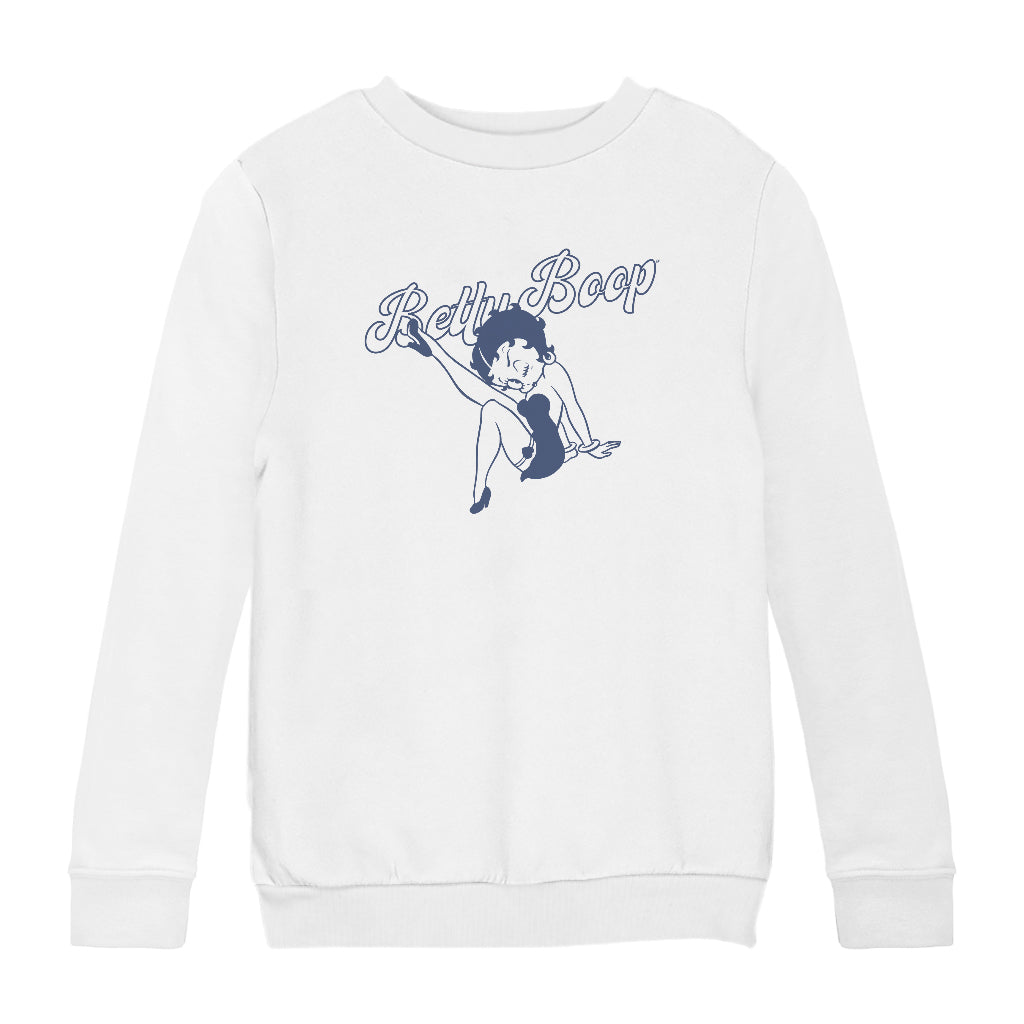 Betty Boop Pin-Up Classic Leg Kick Pose Kids Sweatshirt