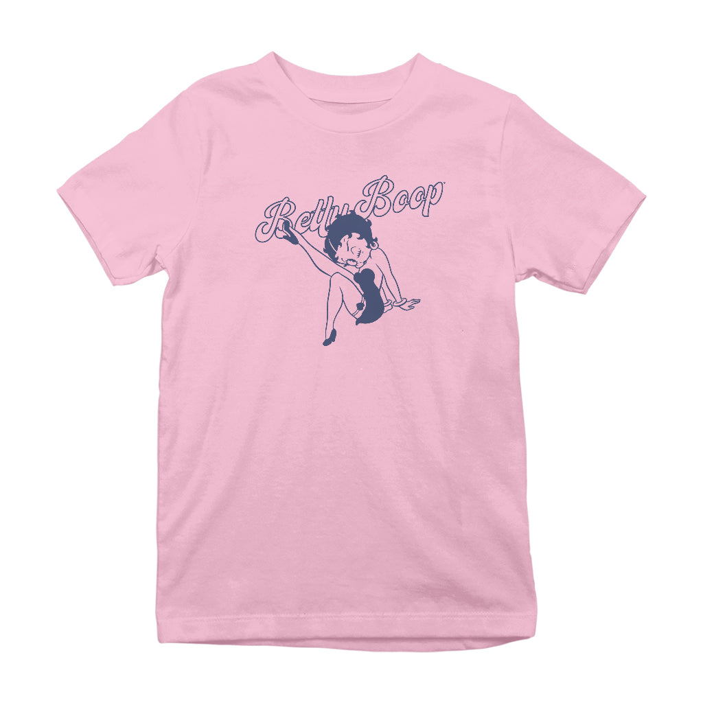 Betty Boop Pin-Up Classic Leg Kick Pose Kids T-Shirt