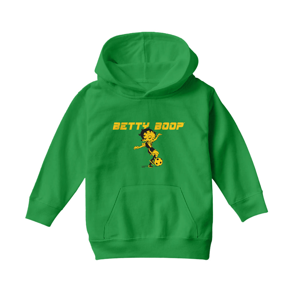 Betty Boop Football Soccer Ball Kick Kids Hooded Sweatshirt