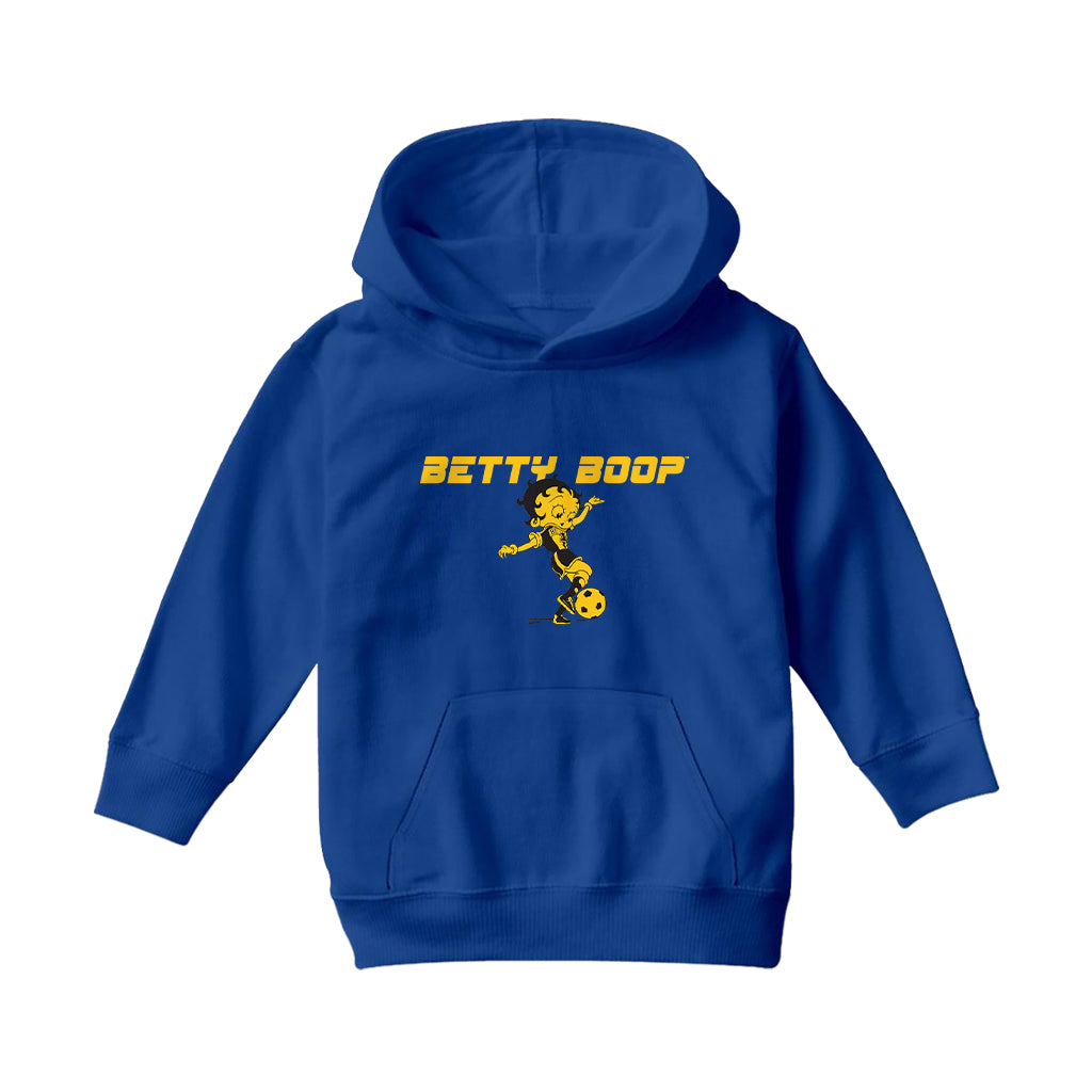 Betty Boop Football Soccer Ball Kick Kids Hooded Sweatshirt