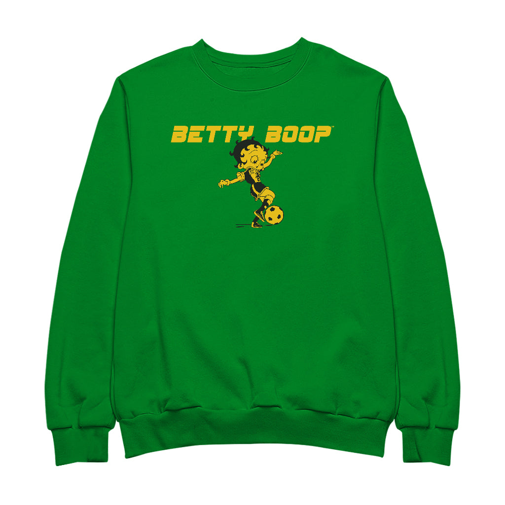 Betty Boop Football Soccer Ball Kick Men's Sweatshirt