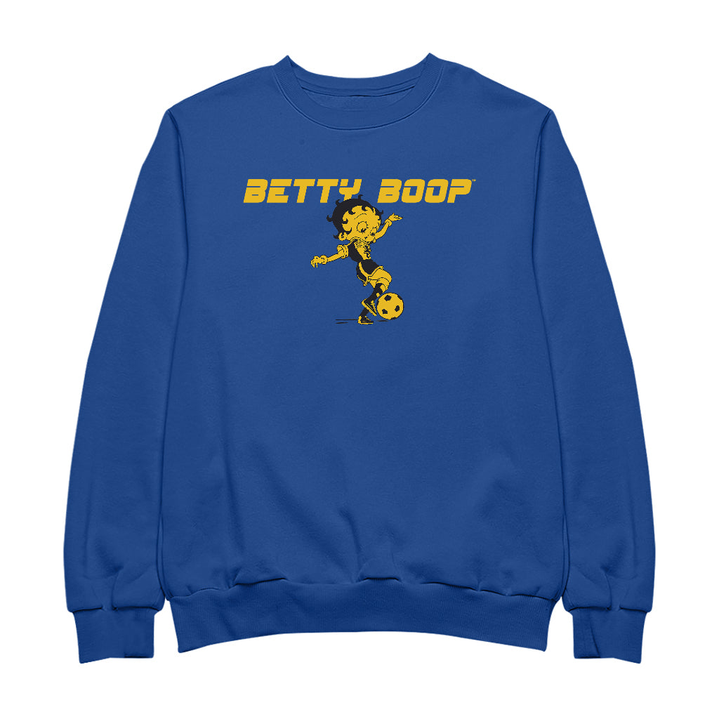Betty Boop Football Soccer Ball Kick Men's Sweatshirt