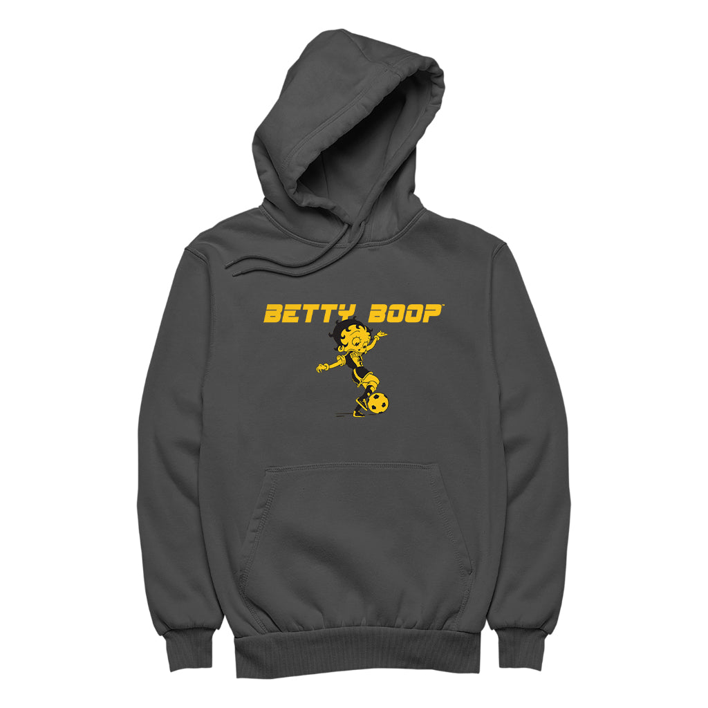 Betty Boop Football Soccer Ball Kick Women's Hooded Sweatshirt