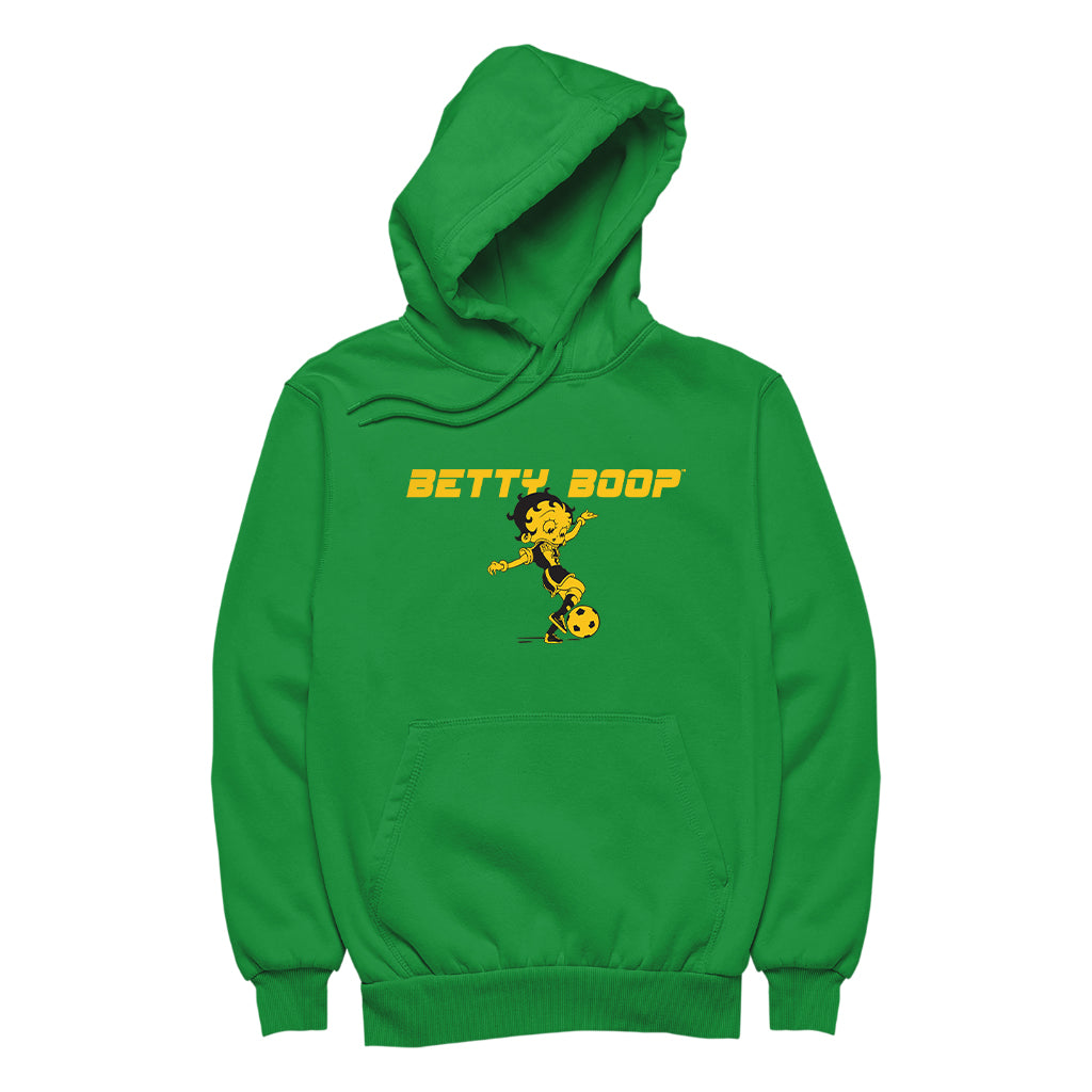Betty Boop Football Soccer Ball Kick Women's Hooded Sweatshirt