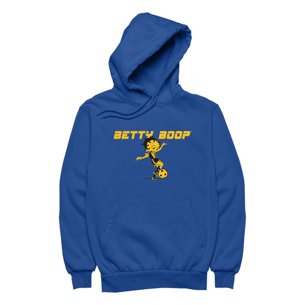 Betty Boop Football Soccer Ball Kick Women's Hooded Sweatshirt