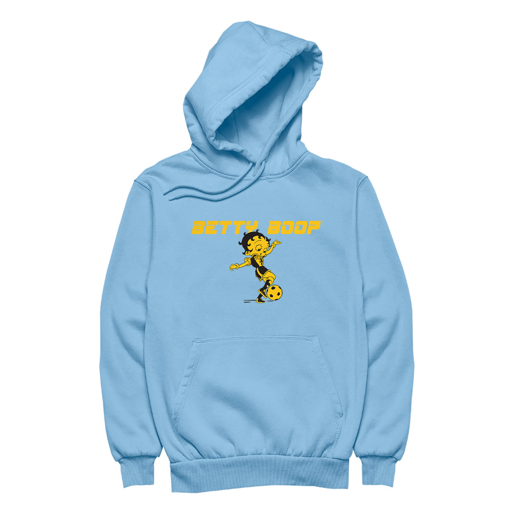 Betty Boop Football Soccer Ball Kick Women's Hooded Sweatshirt