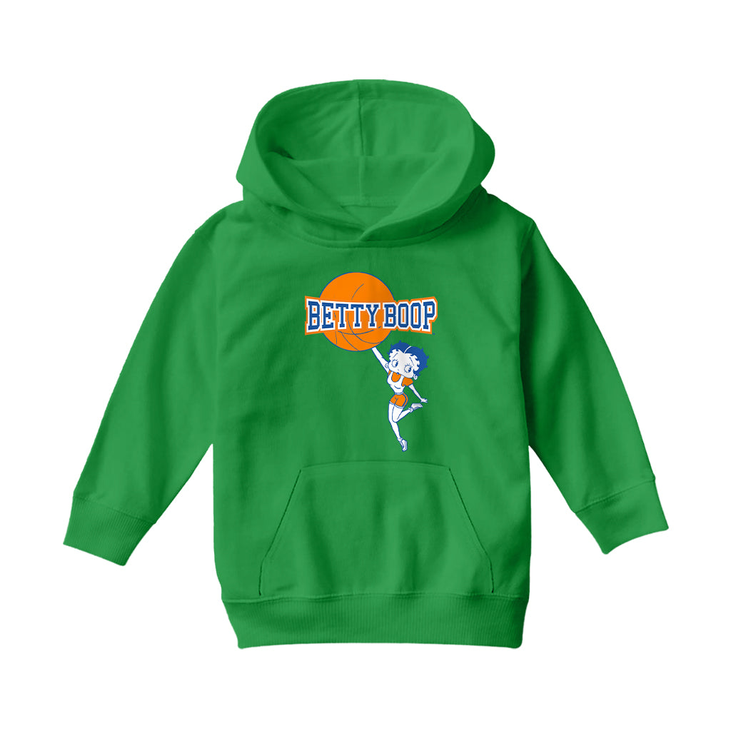 Betty Boop Basketball College Sports Logo Kids Hooded Sweatshirt