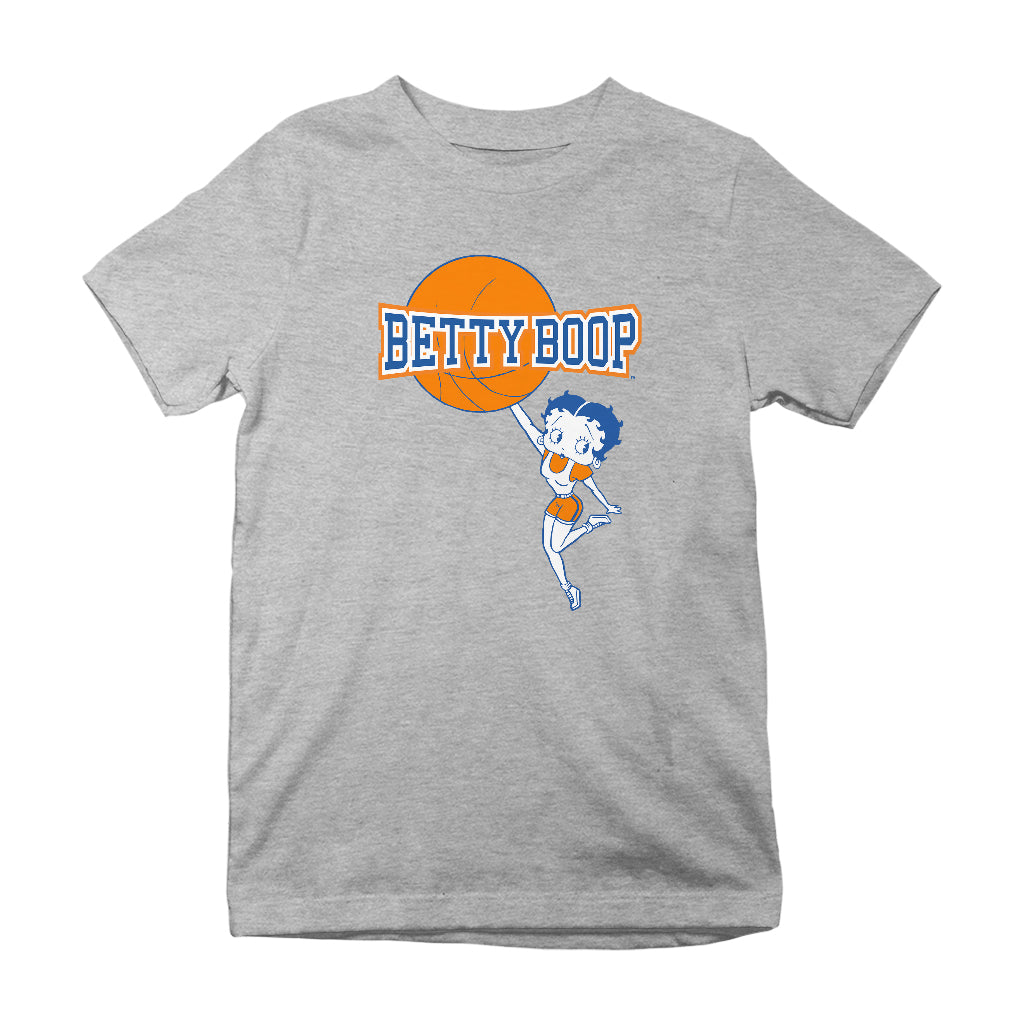 Betty Boop Basketball College Sports Logo Kids T-Shirt