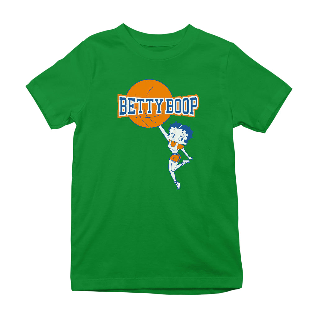 Betty Boop Basketball College Sports Logo Kids T-Shirt