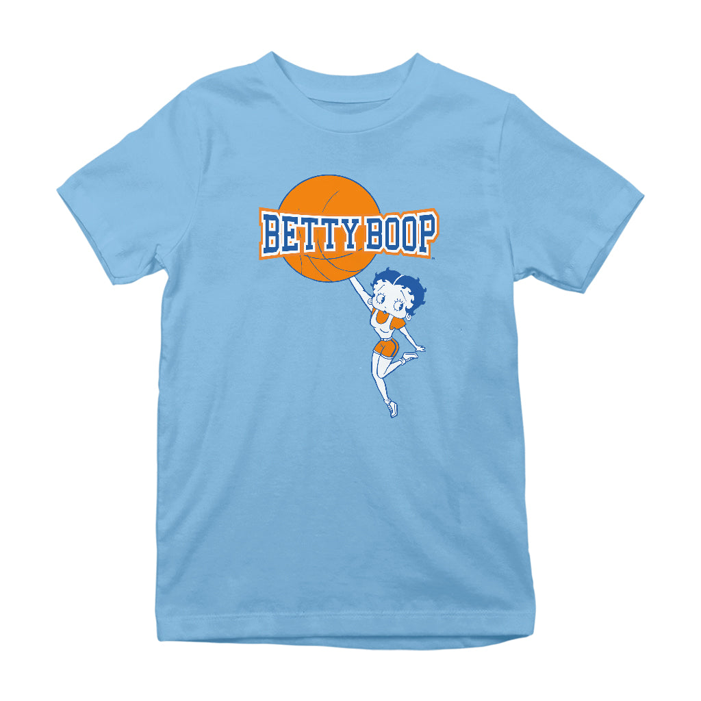 Betty Boop Basketball College Sports Logo Kids T-Shirt