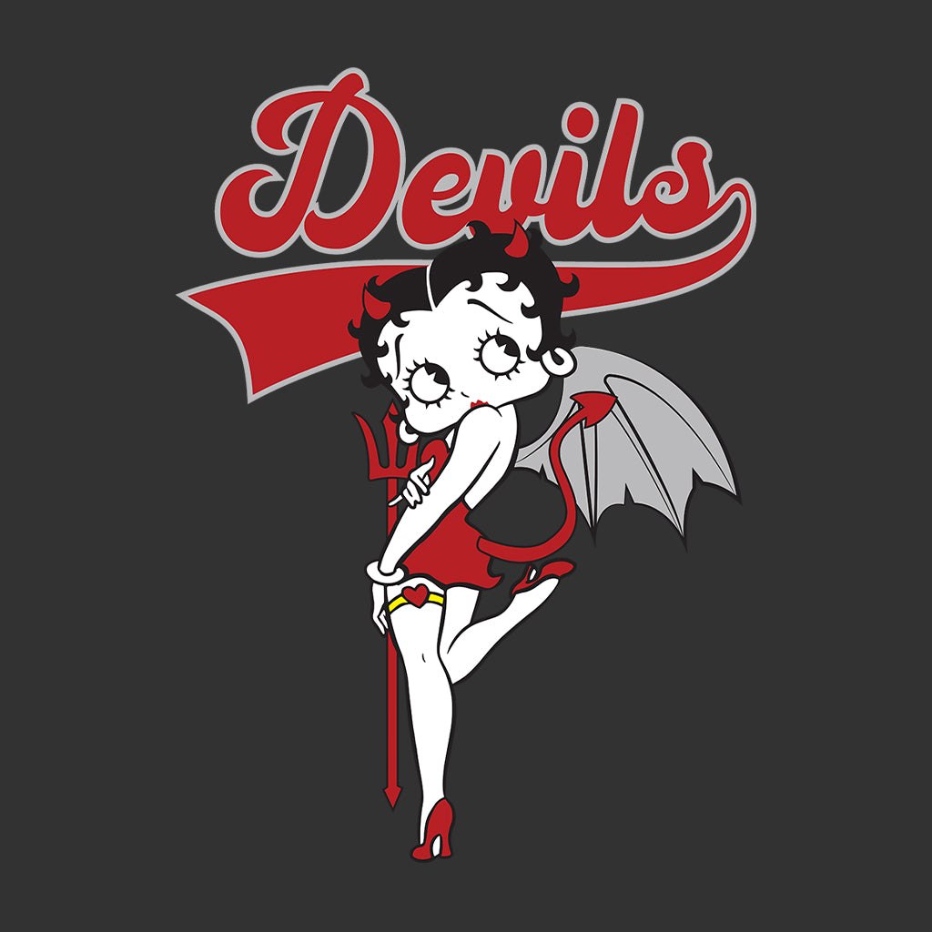 Betty Boop Devils College Sports Text Women's Hooded Sweatshirt