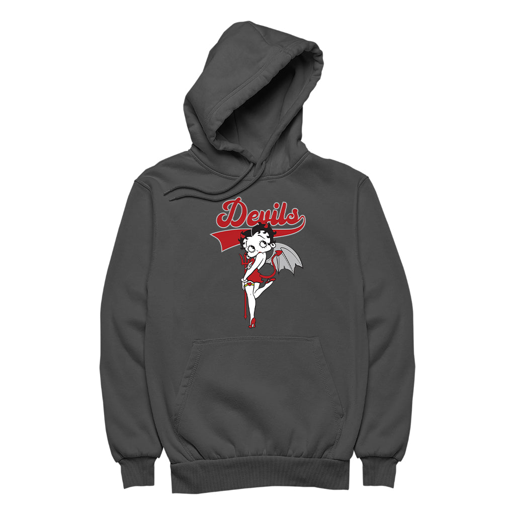 Betty Boop Devils College Sports Text Women's Hooded Sweatshirt