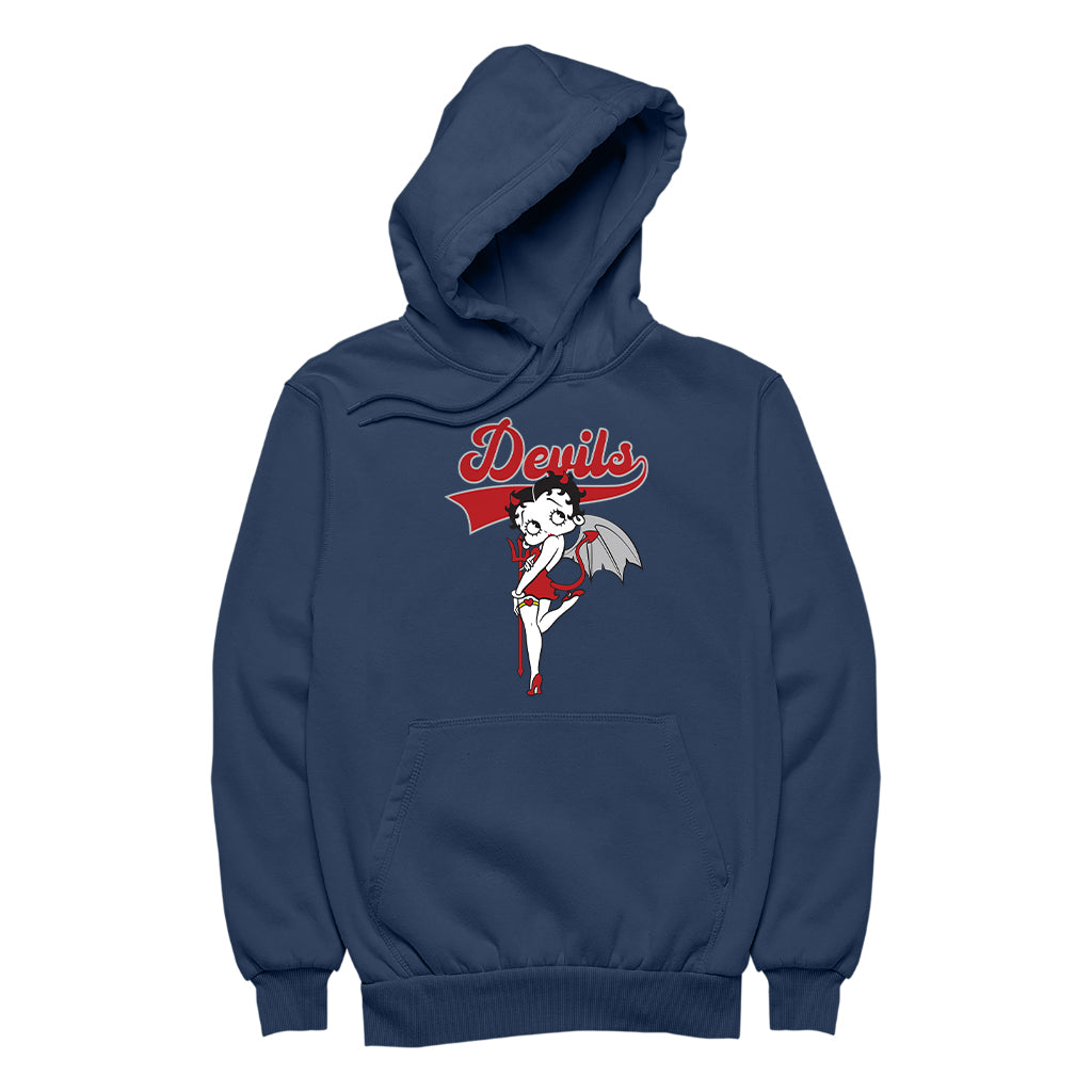 Betty Boop Devils College Sports Text Women's Hooded Sweatshirt