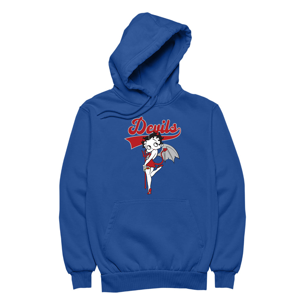 Betty Boop Devils College Sports Text Women's Hooded Sweatshirt