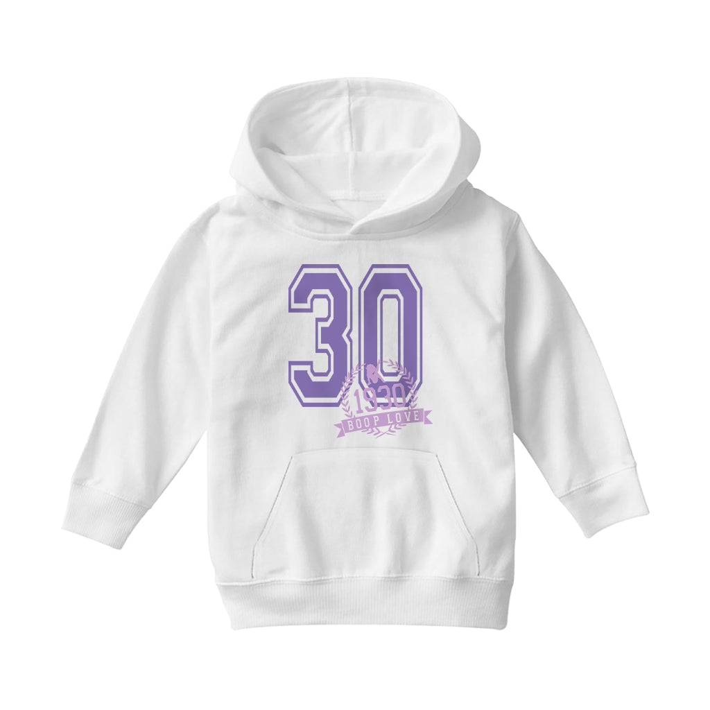 Betty Boop 1930 Boop Love College Sports Text Kids Hooded Sweatshirt