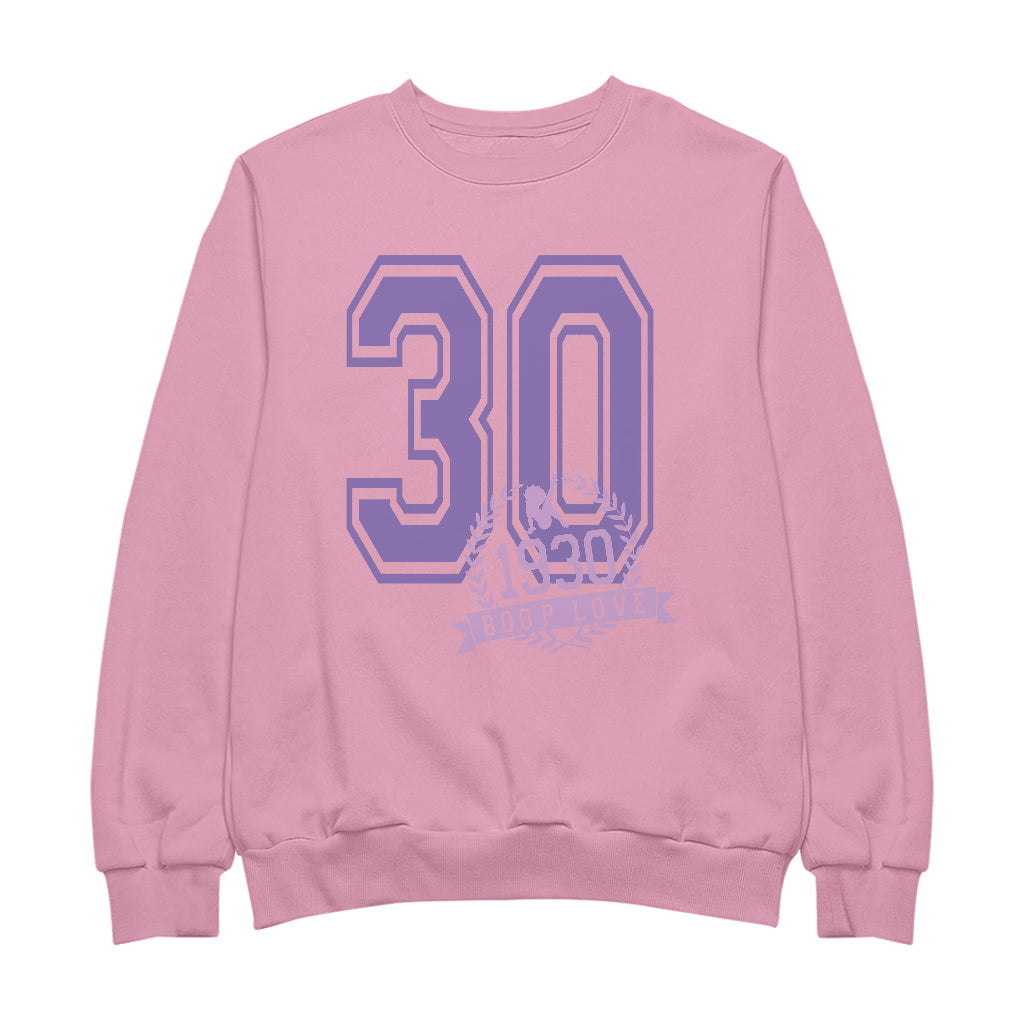 Betty Boop 1930 Boop Love College Sports Text Men's Sweatshirt