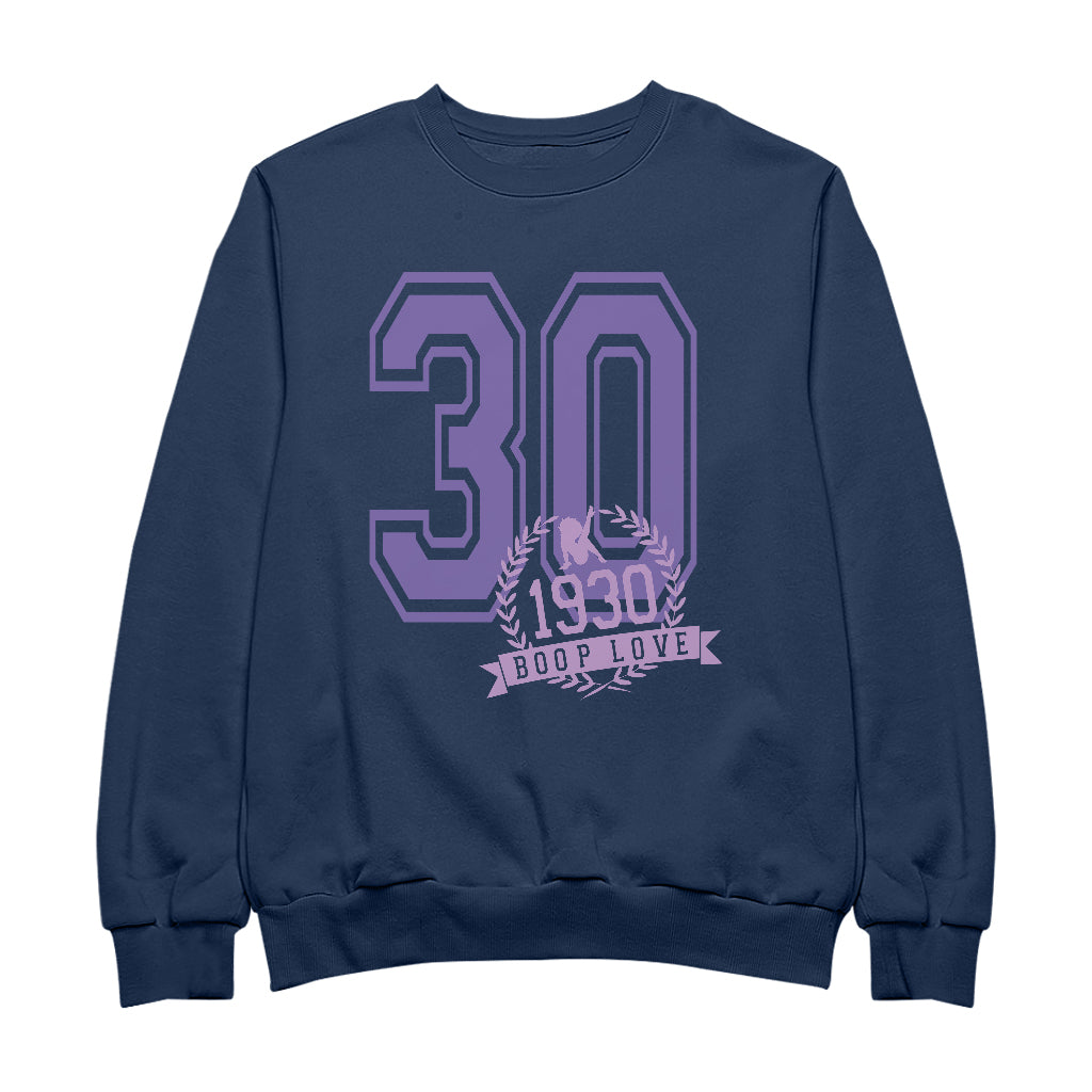 Betty Boop 1930 Boop Love College Sports Text Men's Sweatshirt
