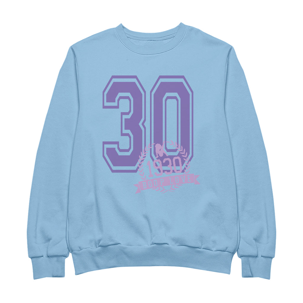 Betty Boop 1930 Boop Love College Sports Text Men's Sweatshirt