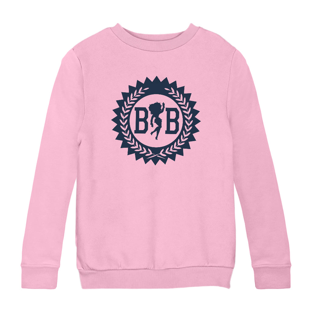 Betty Boop Silhouette BB Laurel Wreath Kids Sweatshirt