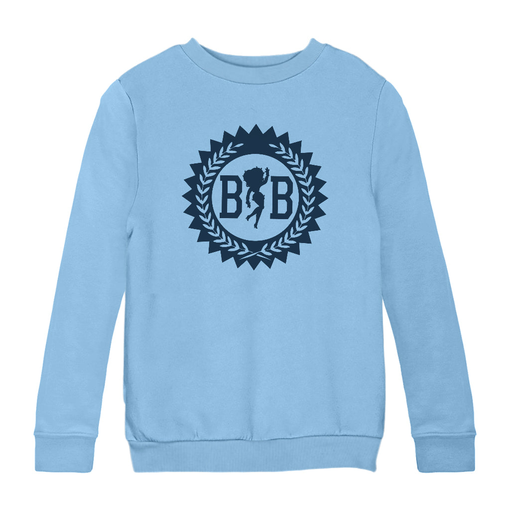Betty Boop Silhouette BB Laurel Wreath Kids Sweatshirt