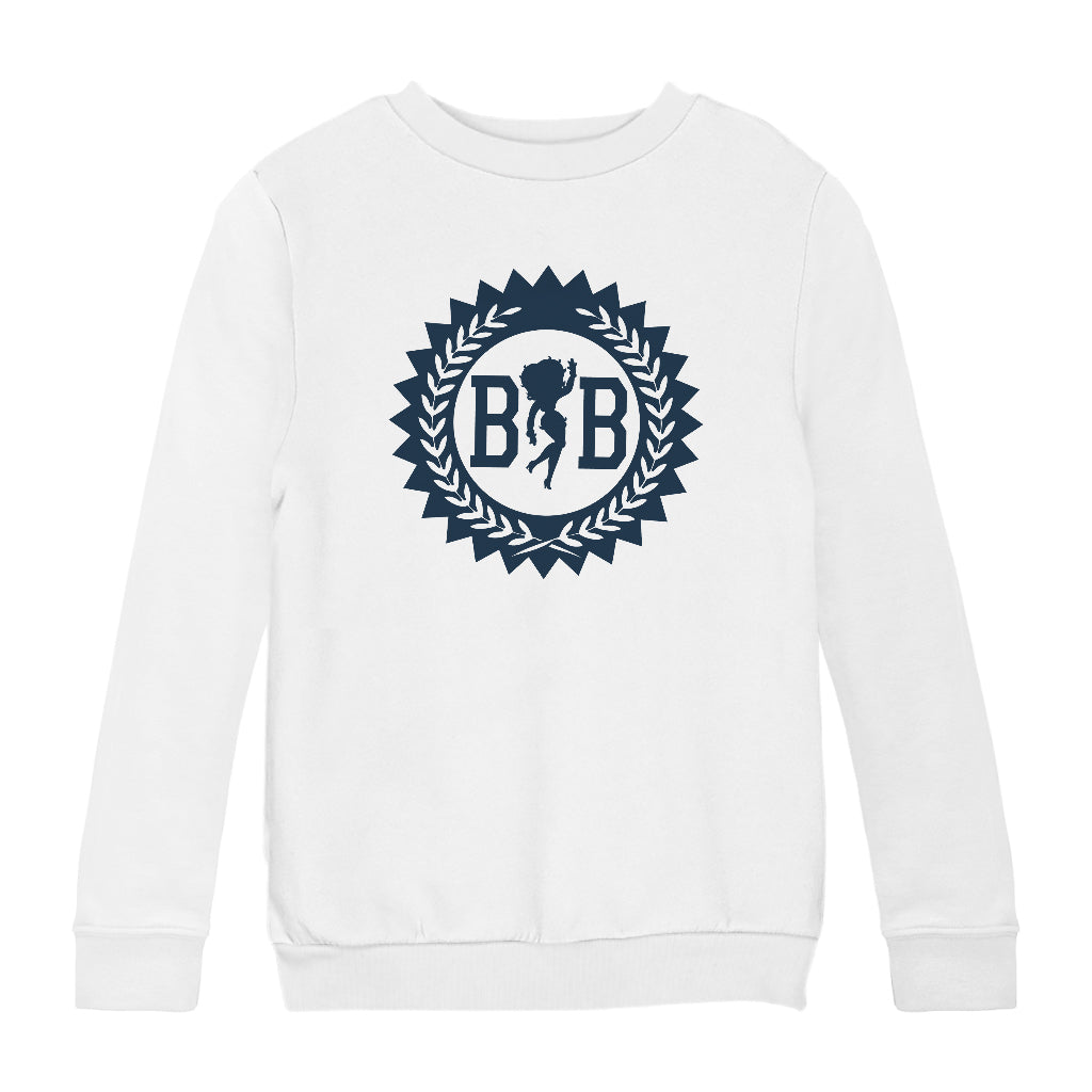 Betty Boop Silhouette BB Laurel Wreath Kids Sweatshirt