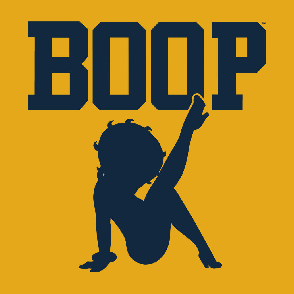 Betty Boop Leg Kick Silhouette College Sports Text Men's T-Shirt